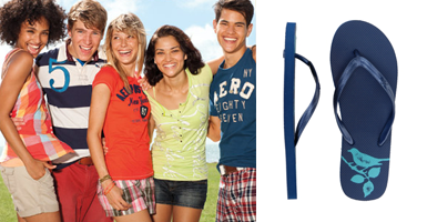 Models wearing Aeropostale Clothes; Aeropostale Sandals